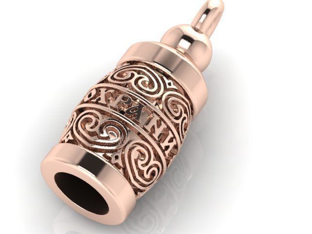 Pendant gold with intricate design 3D print model_1