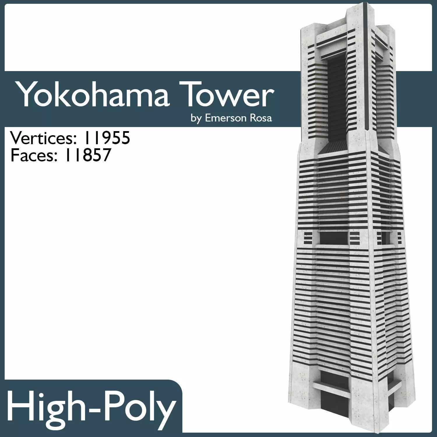 Yokohama Landmark Tower 3D model_0