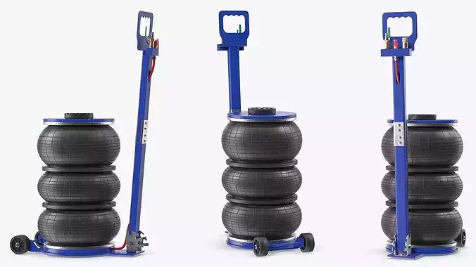 Triple Bellows Pneumatic Jack Tool 3D model