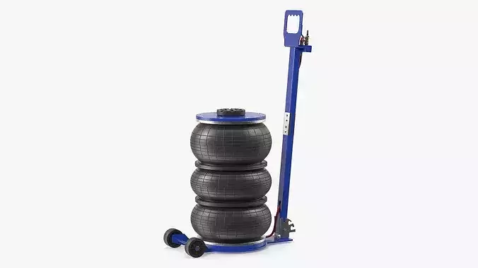 Triple Bellows Pneumatic Jack Tool 3D model 2