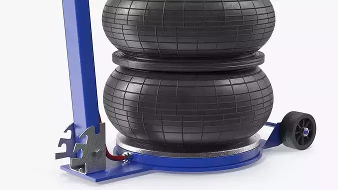 Triple Bellows Pneumatic Jack Tool 3D model 4