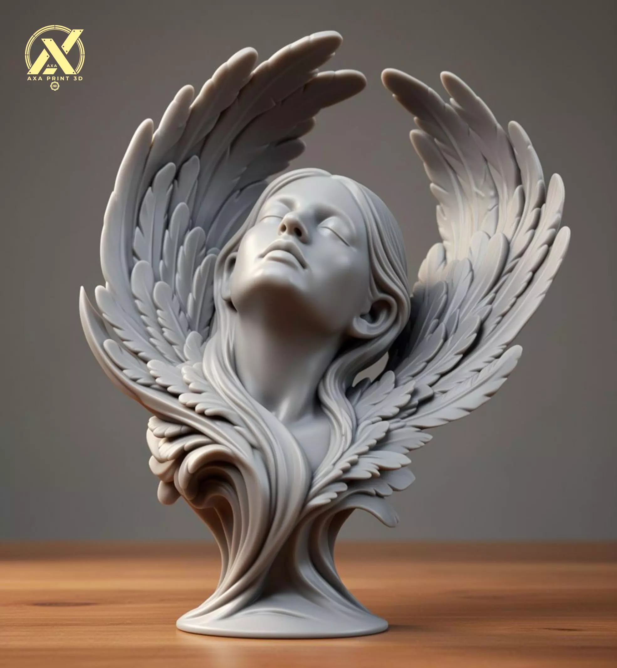 Ethereal Feathered Woman Bust - Neoclassical 3D Sculpture 3D print model