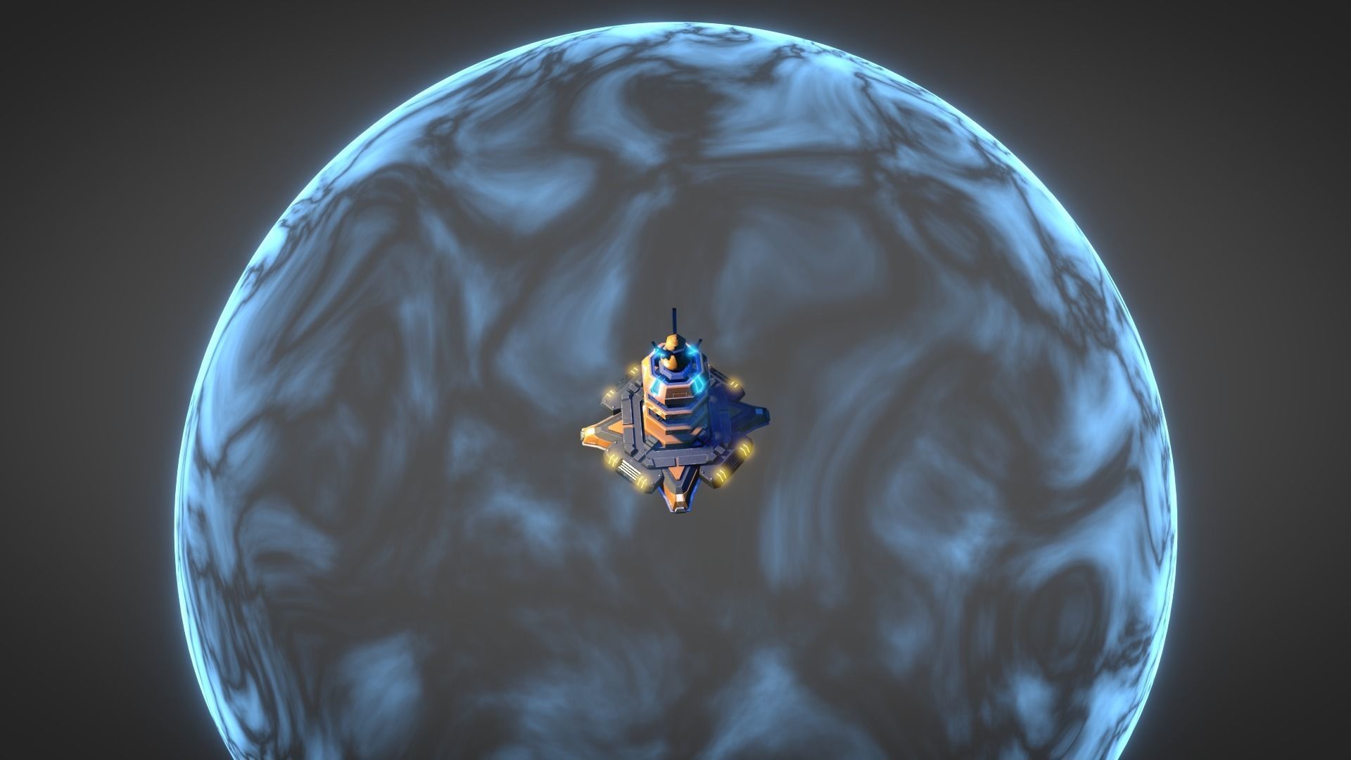 Sci Fi Shield Generator Low-poly 3D model_5