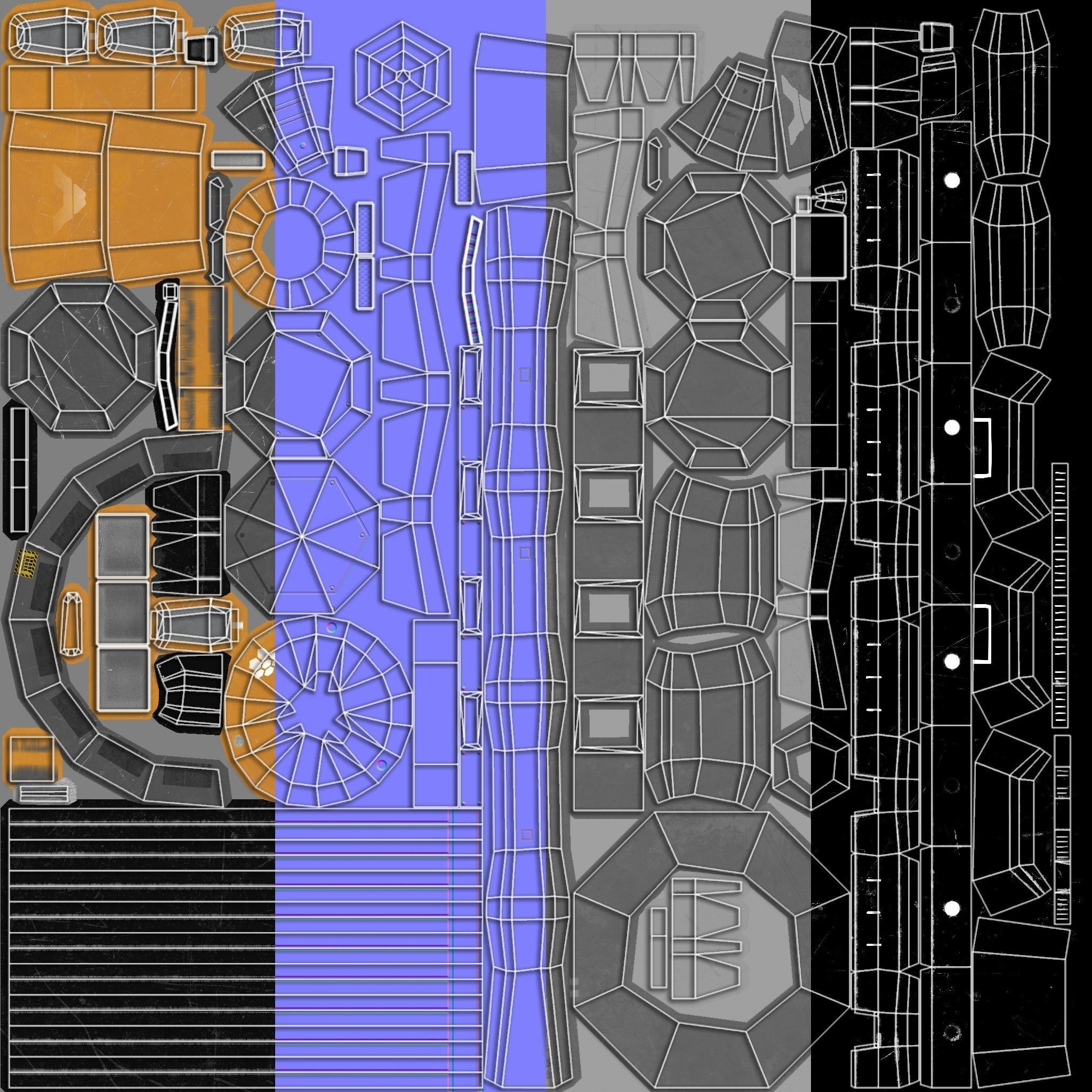 Sci Fi Shield Generator Low-poly 3D model_8