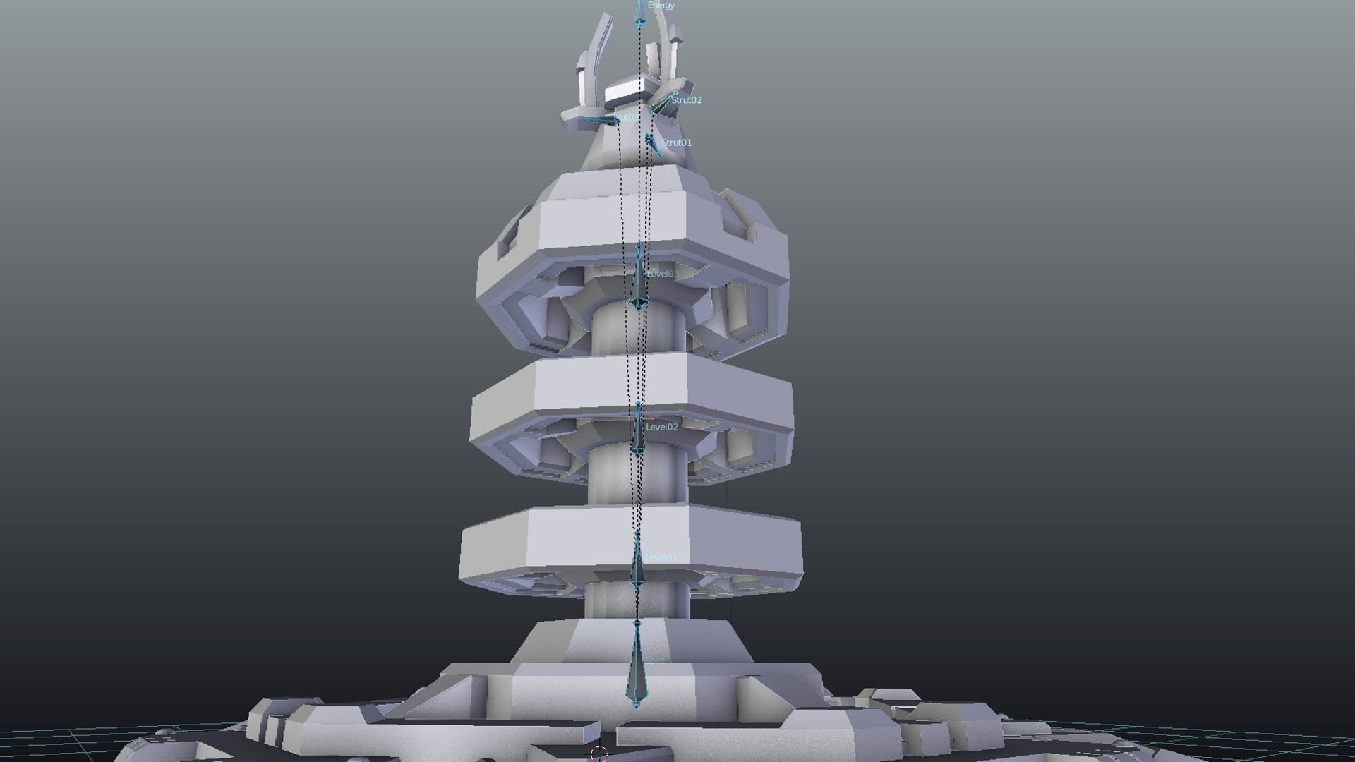 Sci Fi Shield Generator Low-poly 3D model_7
