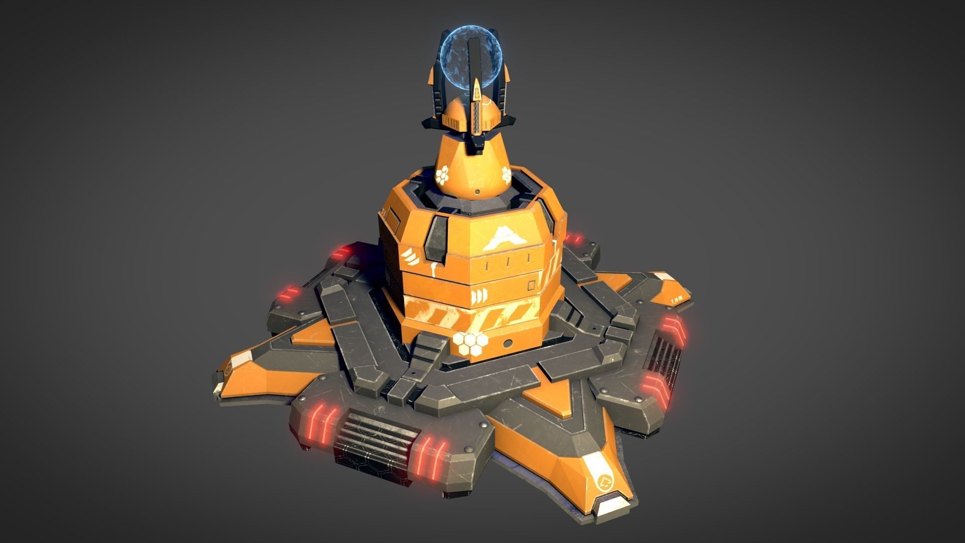 Sci Fi Shield Generator Low-poly 3D model_2