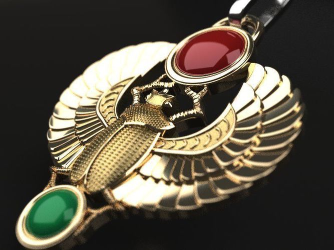  Winged Scarab pendant classic  3D print model
