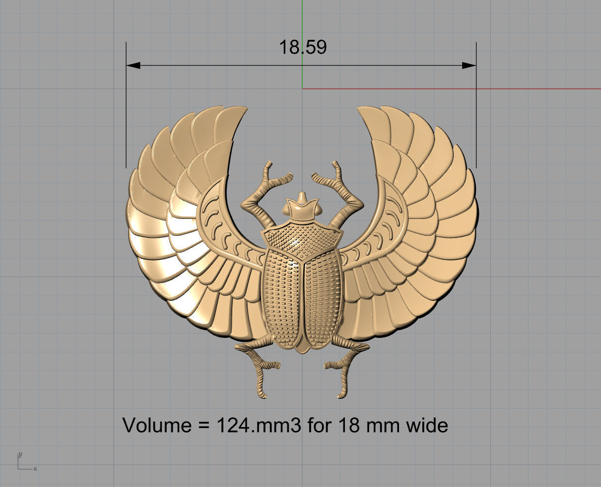 Winged Scarab pendant classic  3D print model_10