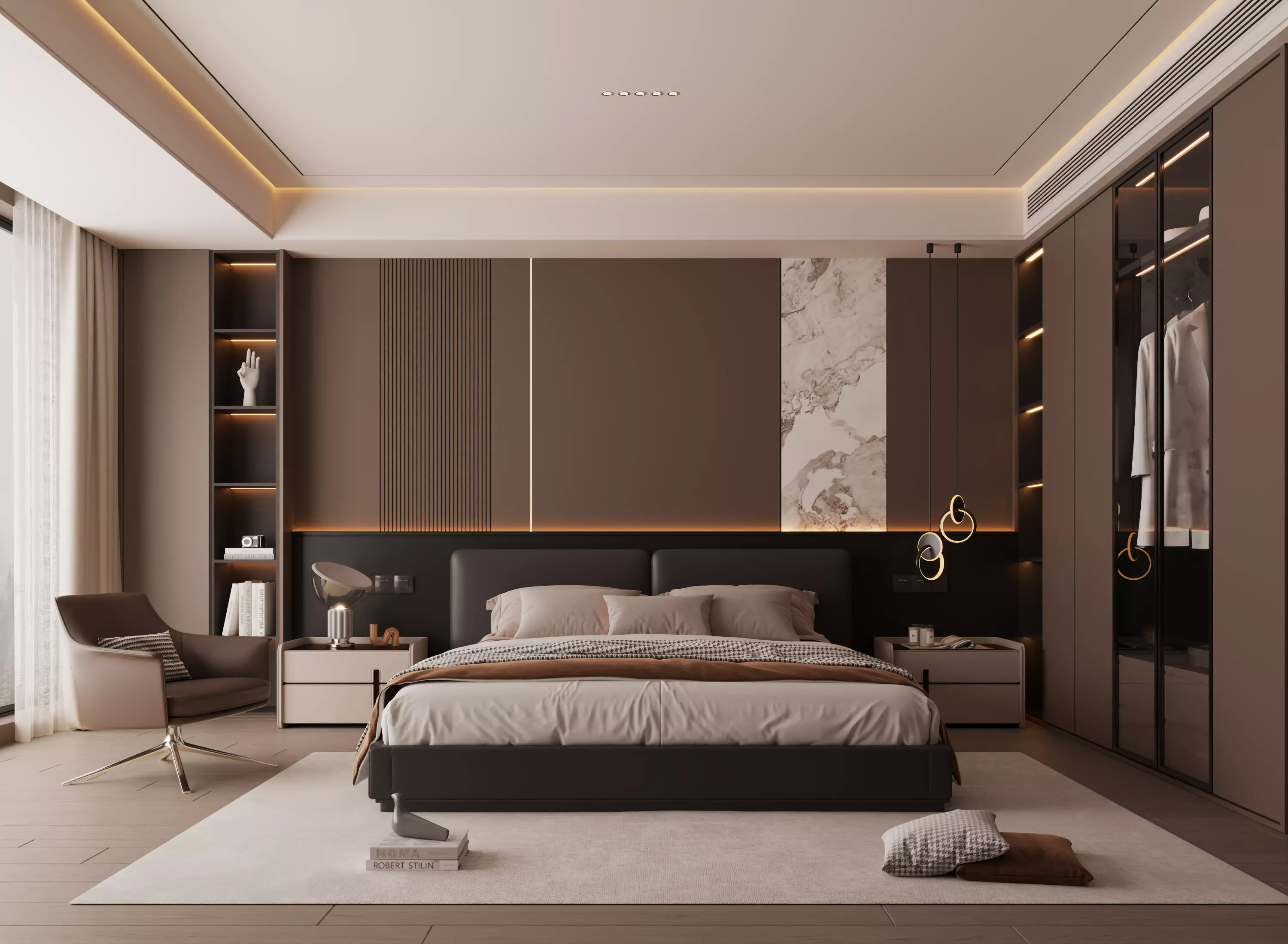 modern bedroom interior020 3D model