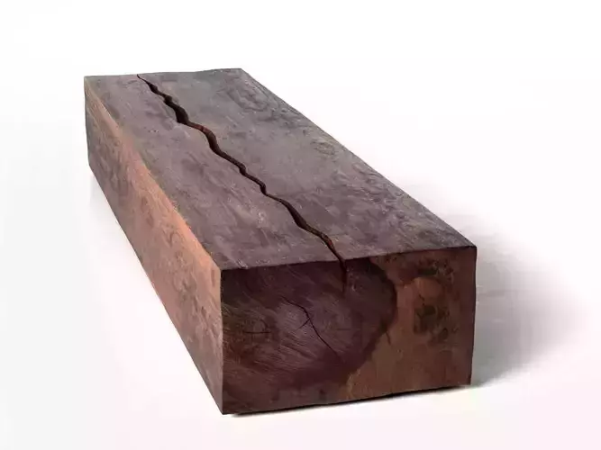 Rectangular Log Coffee Table 3D model