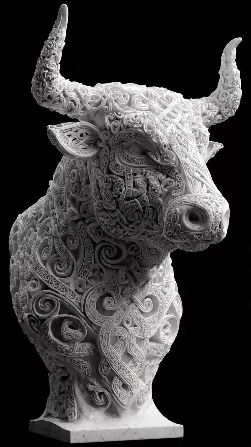 Bull Bust STL Decorative Bull Sculpture Taurus 3D print model