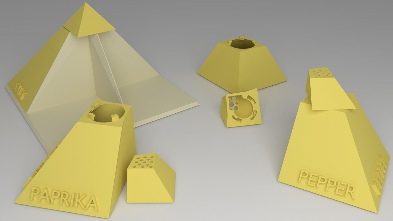 Spice Pyramid Rack Spice Rack Pyramid 3D model 3D printable | CGTrader