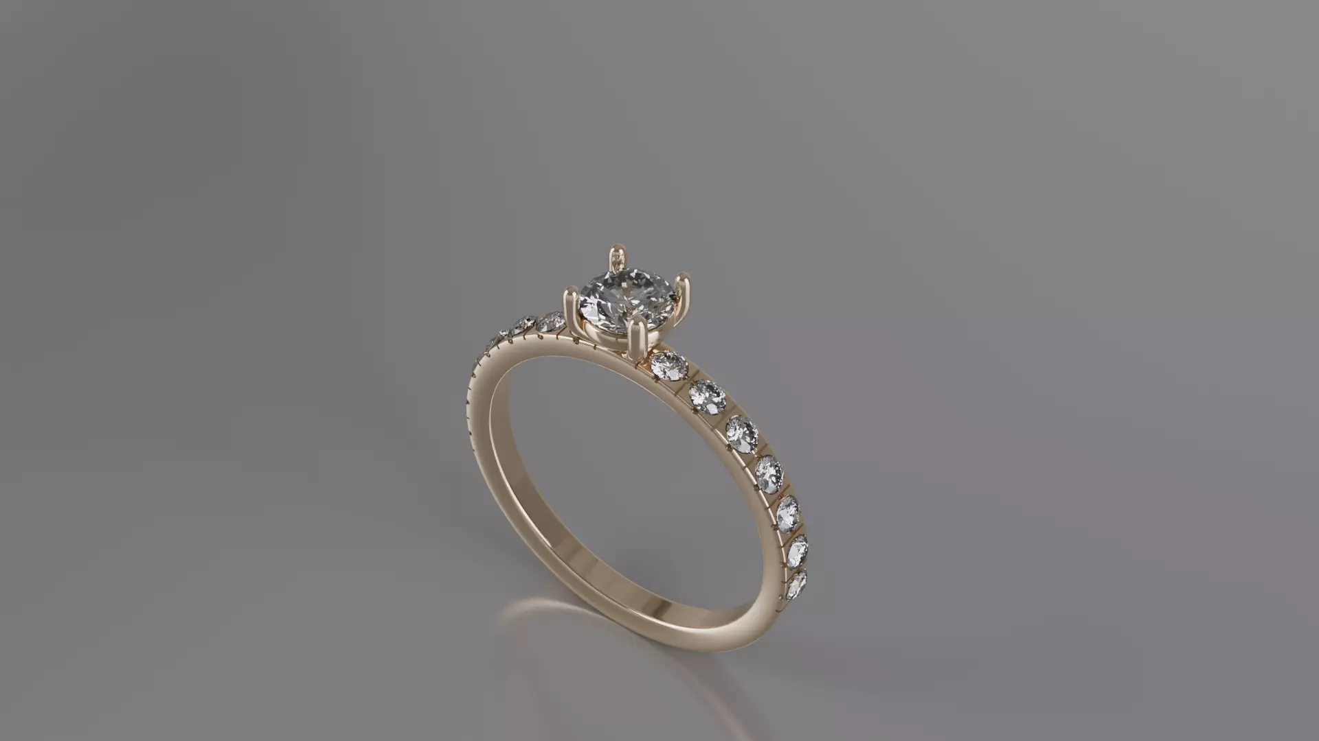 Round Solitaire Engagement Ring 3D print model