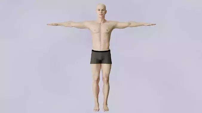 Strong Male Body - Athletic Muscular Human Character - Rigged