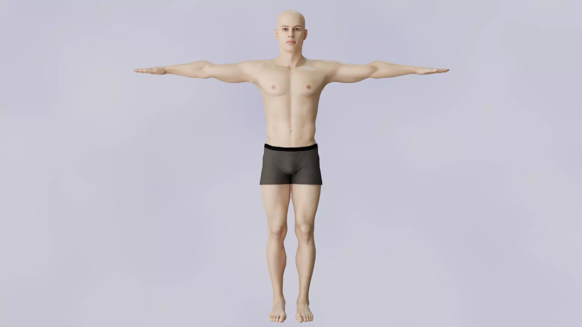 Strong Male Body - Athletic Muscular Human Character - Rigged Low-poly 3D model