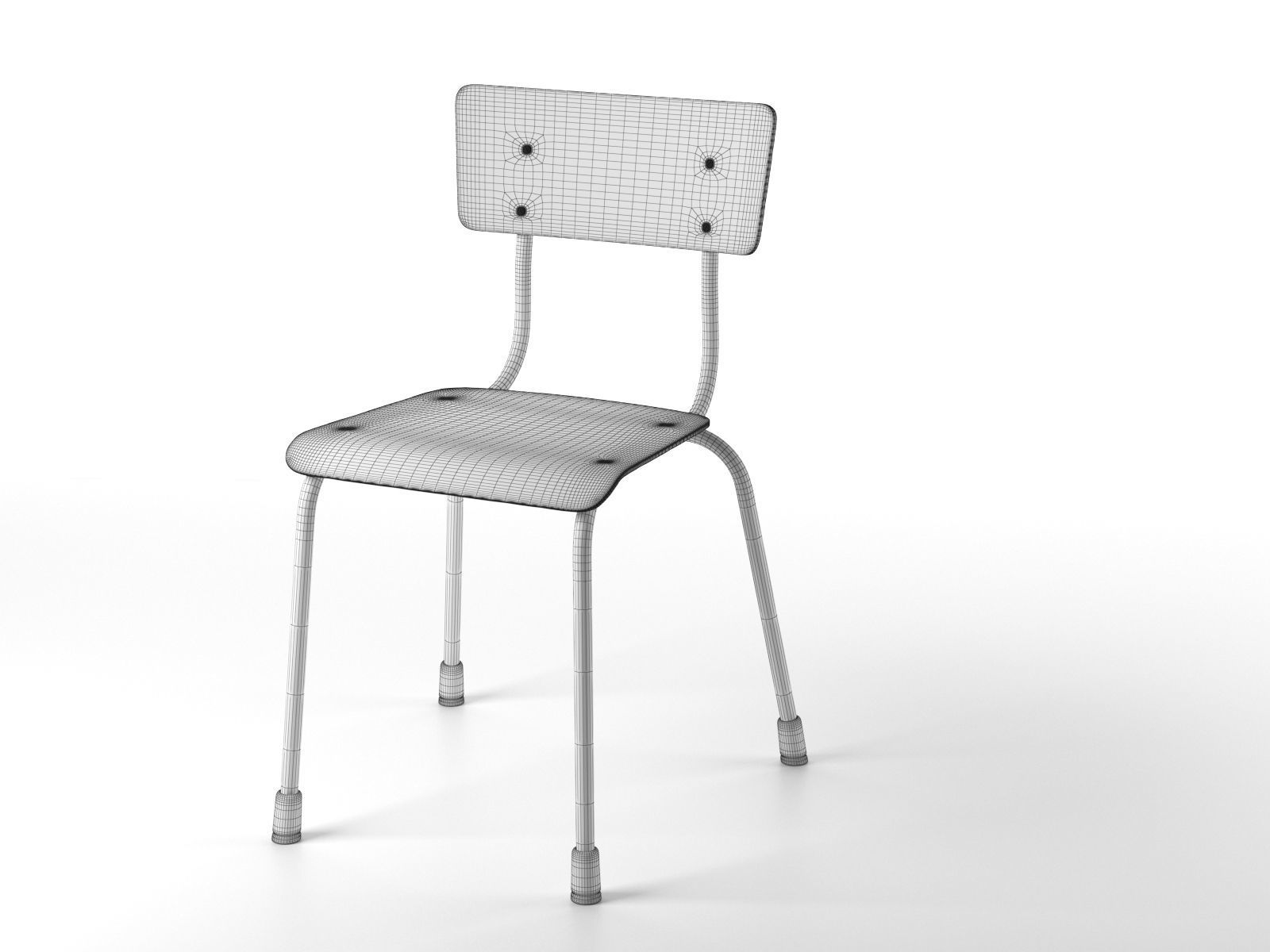 School Chair 3D model_1