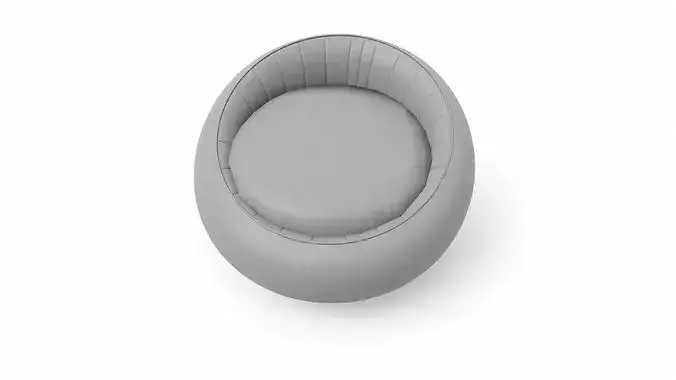 Modern round floral design pumpkin louge chair  3D model 7