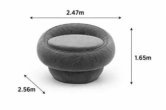 Modern round floral design pumpkin louge chair  3D model 4