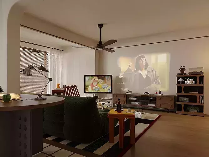 Wabi sabi Japanese Living Modern Japanese Living room 3D model 7