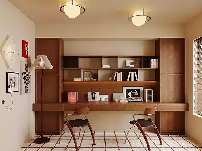 Wabi sabi Japanese Living Modern Japanese Living room 3D model 6