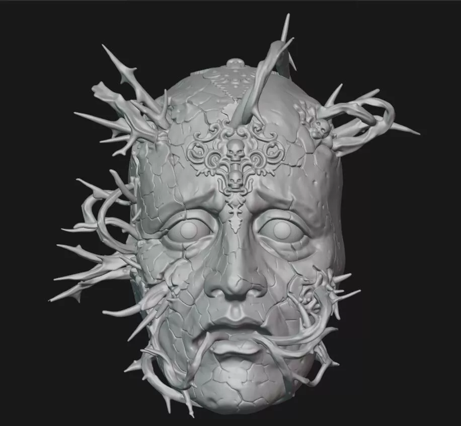 Thorned Sorrow Head Dark Fantasy 3D print model
