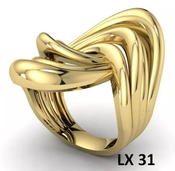 Modern Fluid Statement Ring 3D print model