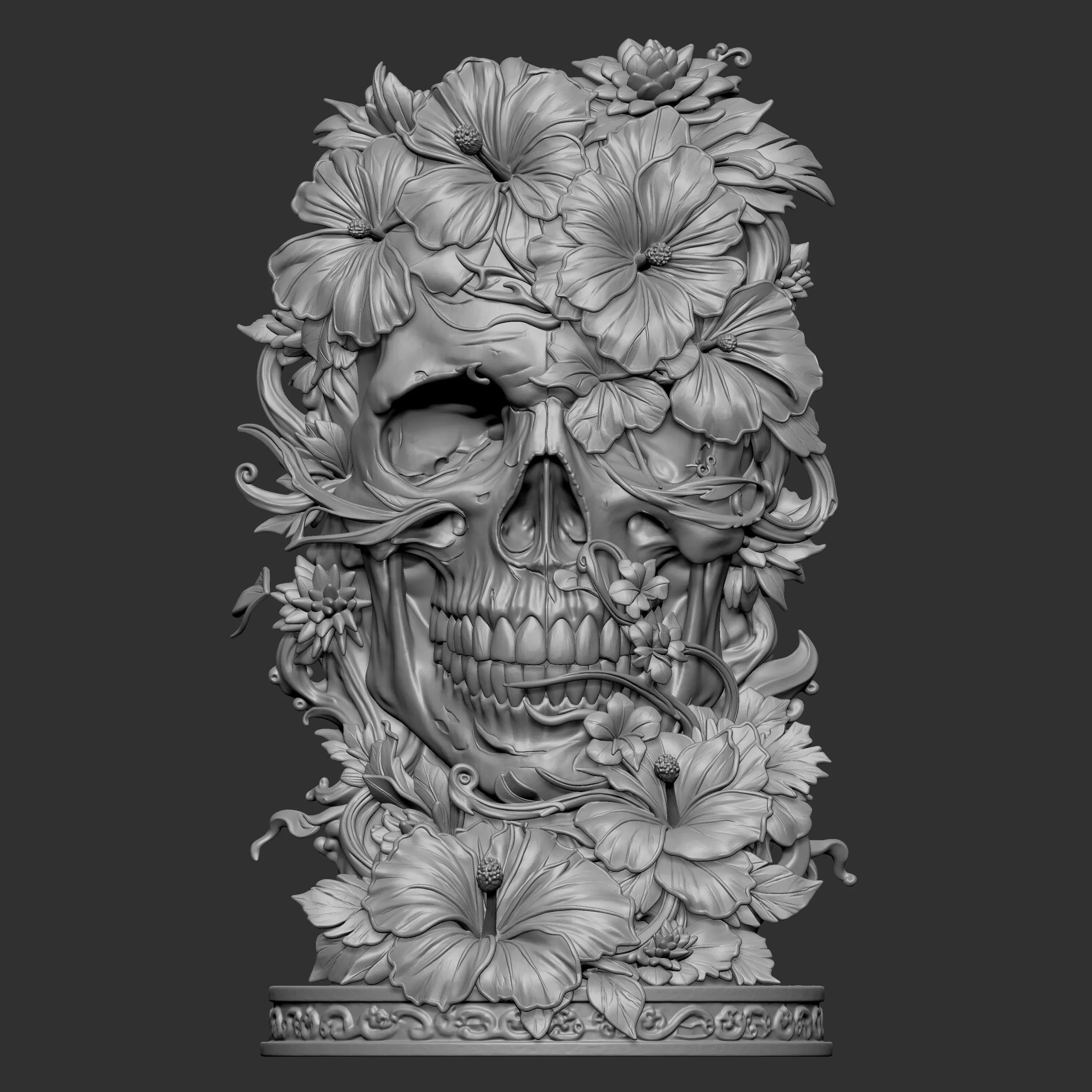 3D digital sculpt of a human skull 3D print model