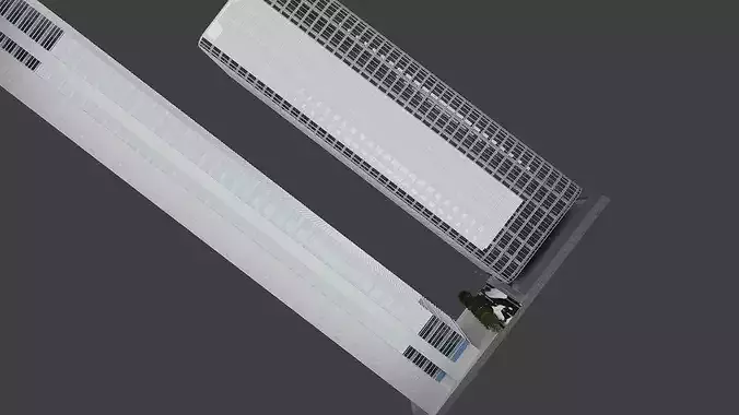 Modern Urban City Block High-Rise 3D model 7