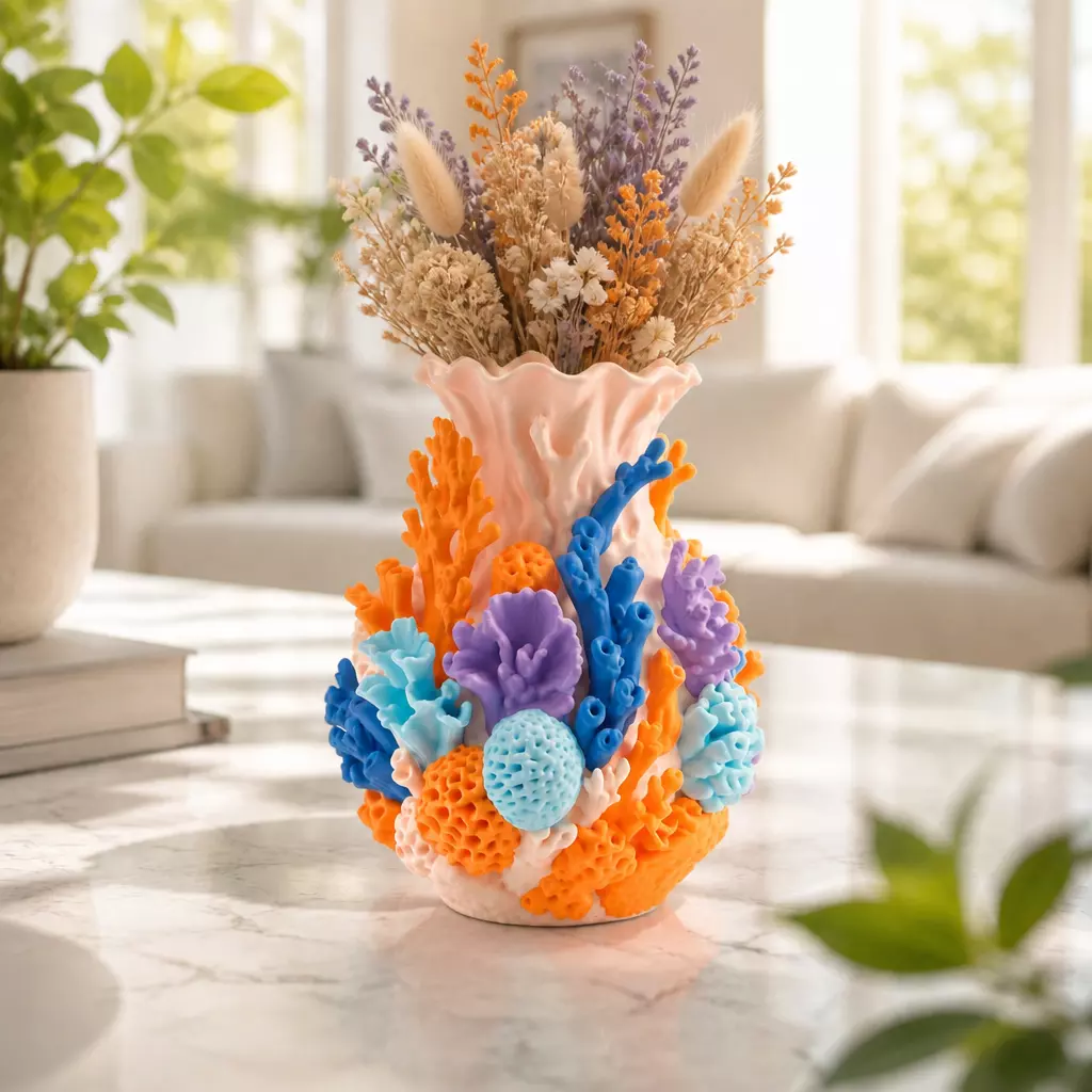 Coral Reef Vase - Colorful Ocean Decorative Vase 3D print model
