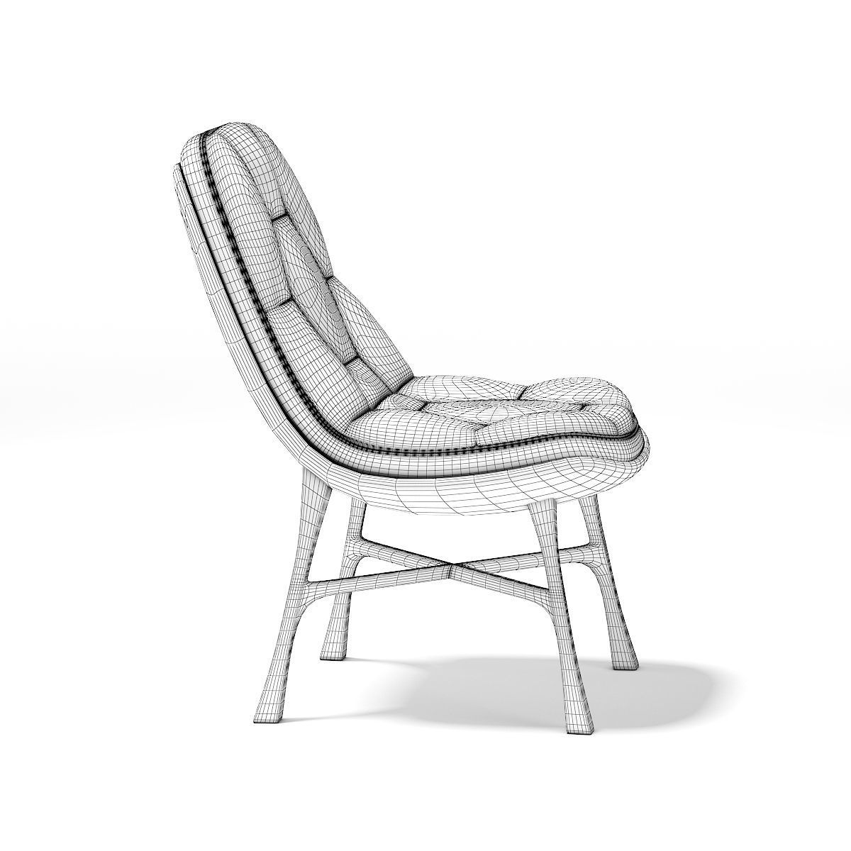 Wooden Chair 3D model_3