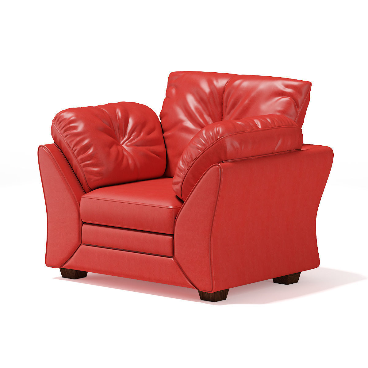Red Leather Armchair 3D model_2