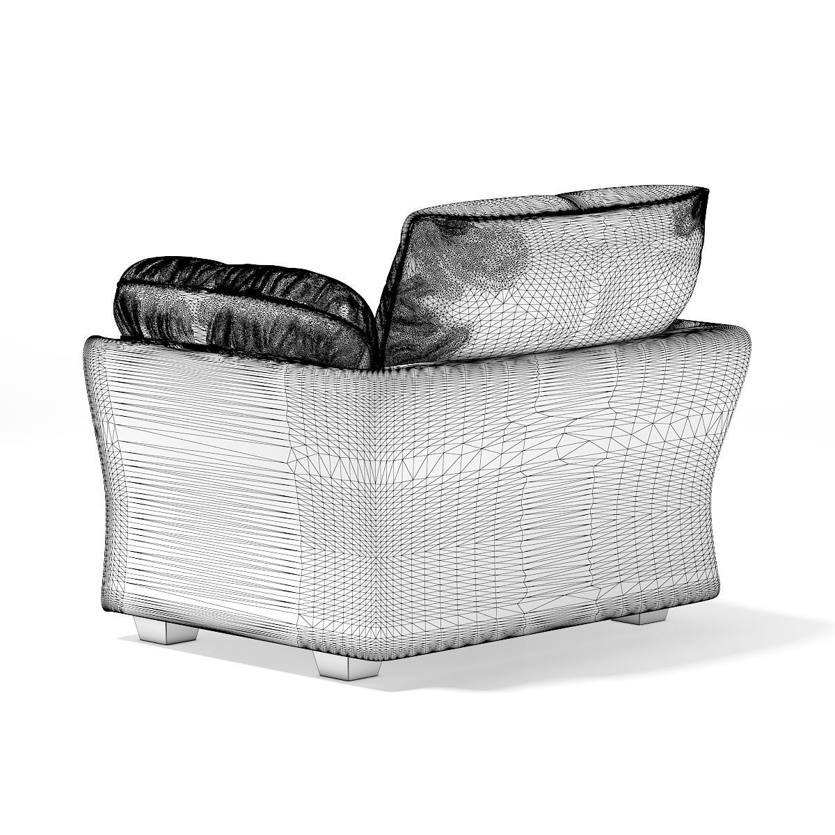 Red Leather Armchair 3D model_5