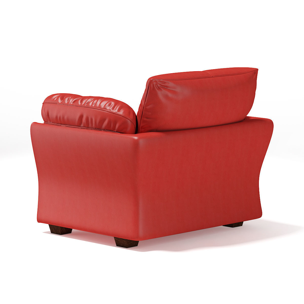 Red Leather Armchair 3D model_4
