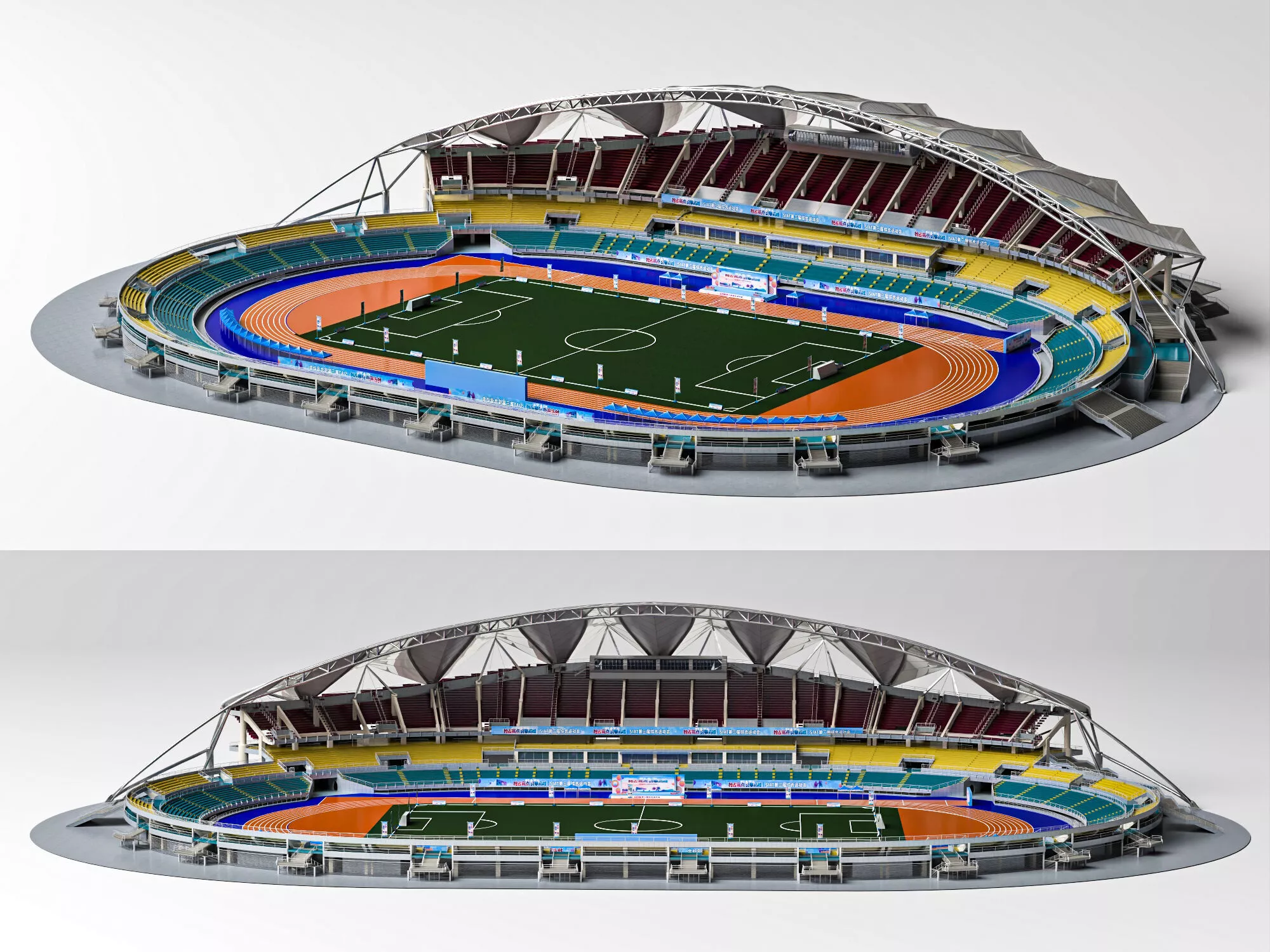 Modern Multi-Purpose Sports Stadium Low-poly 3D model
