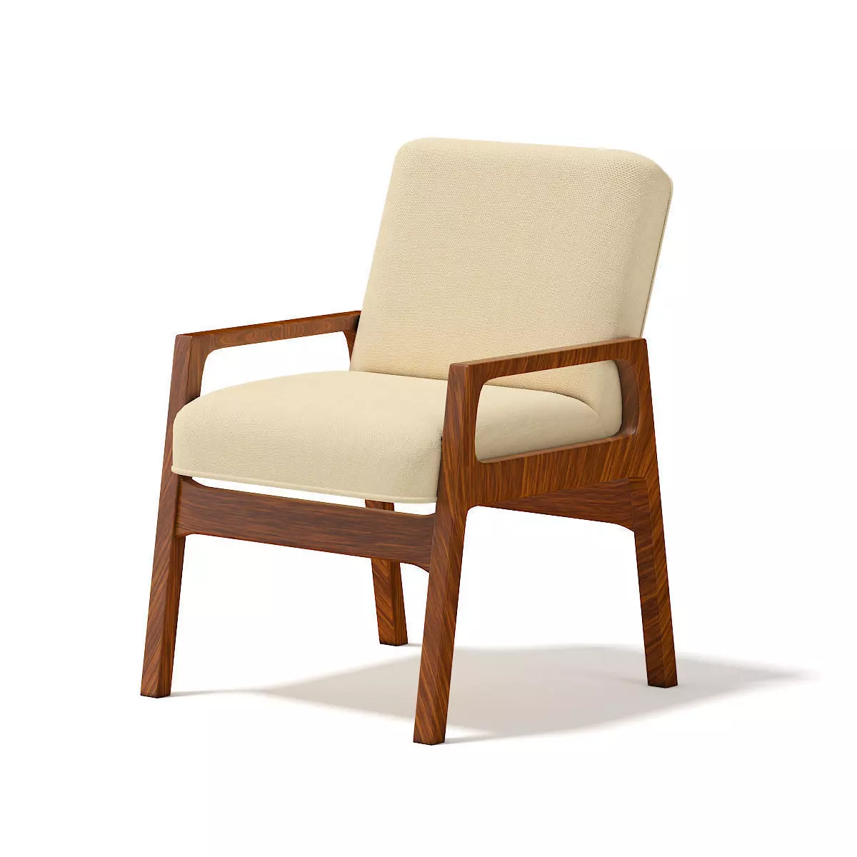 Wooden Armchair 3D model_0