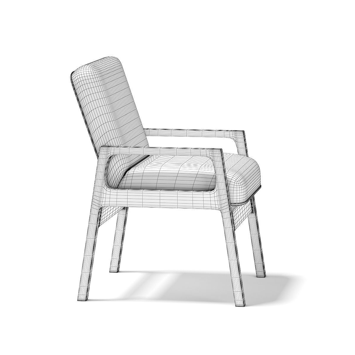 Wooden Armchair 3D model_3