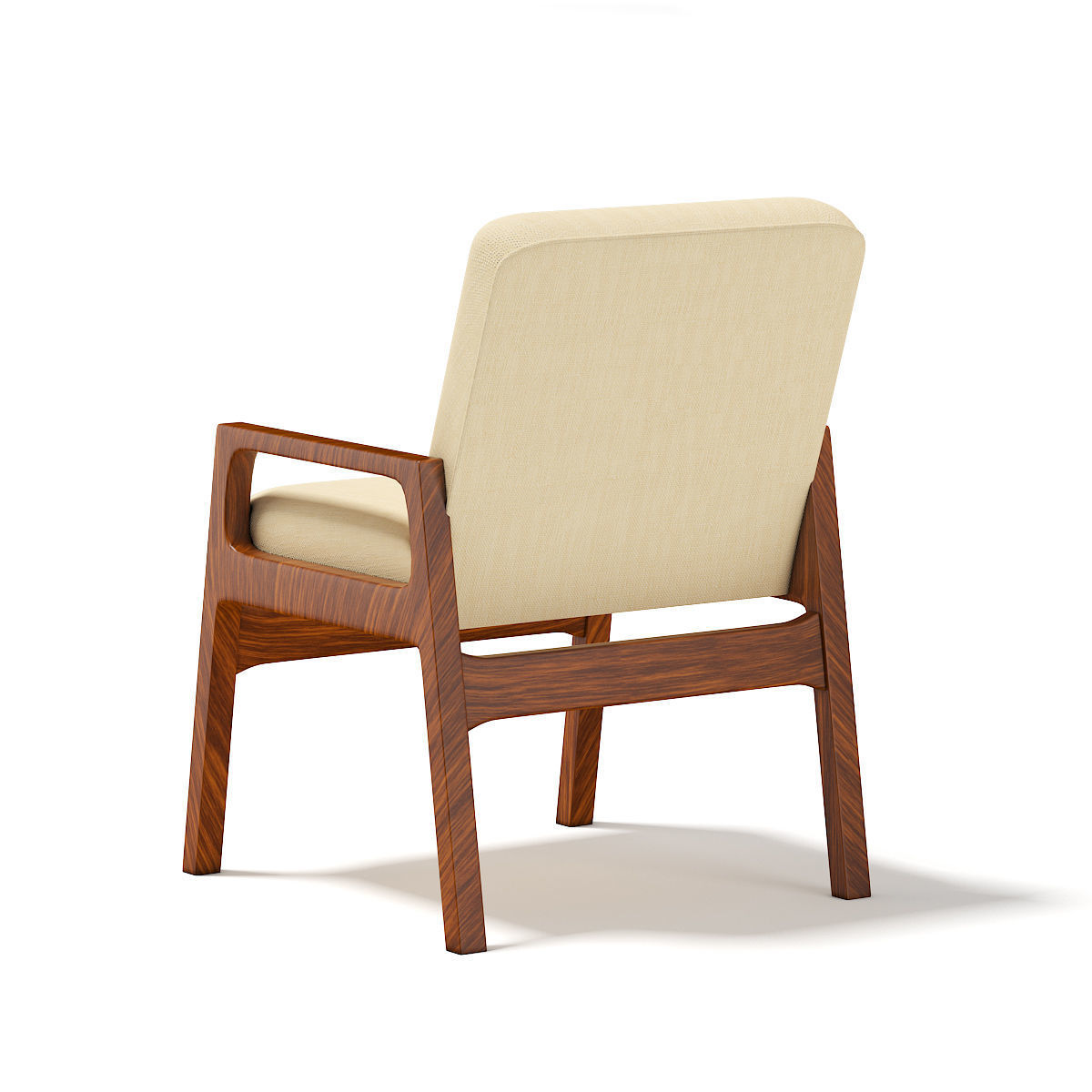 Wooden Armchair 3D model_4
