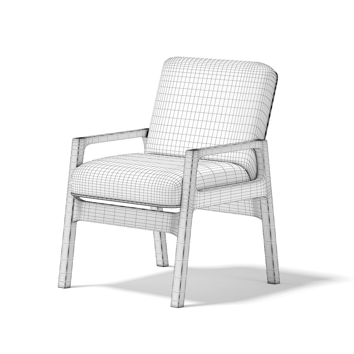 Wooden Armchair 3D model_1