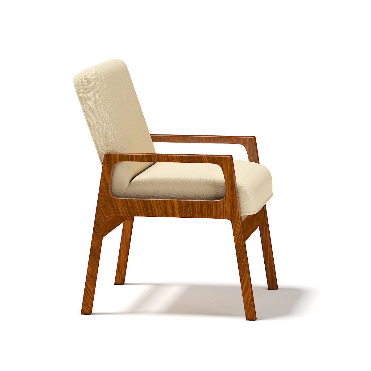 Wooden Armchair 3D model_2