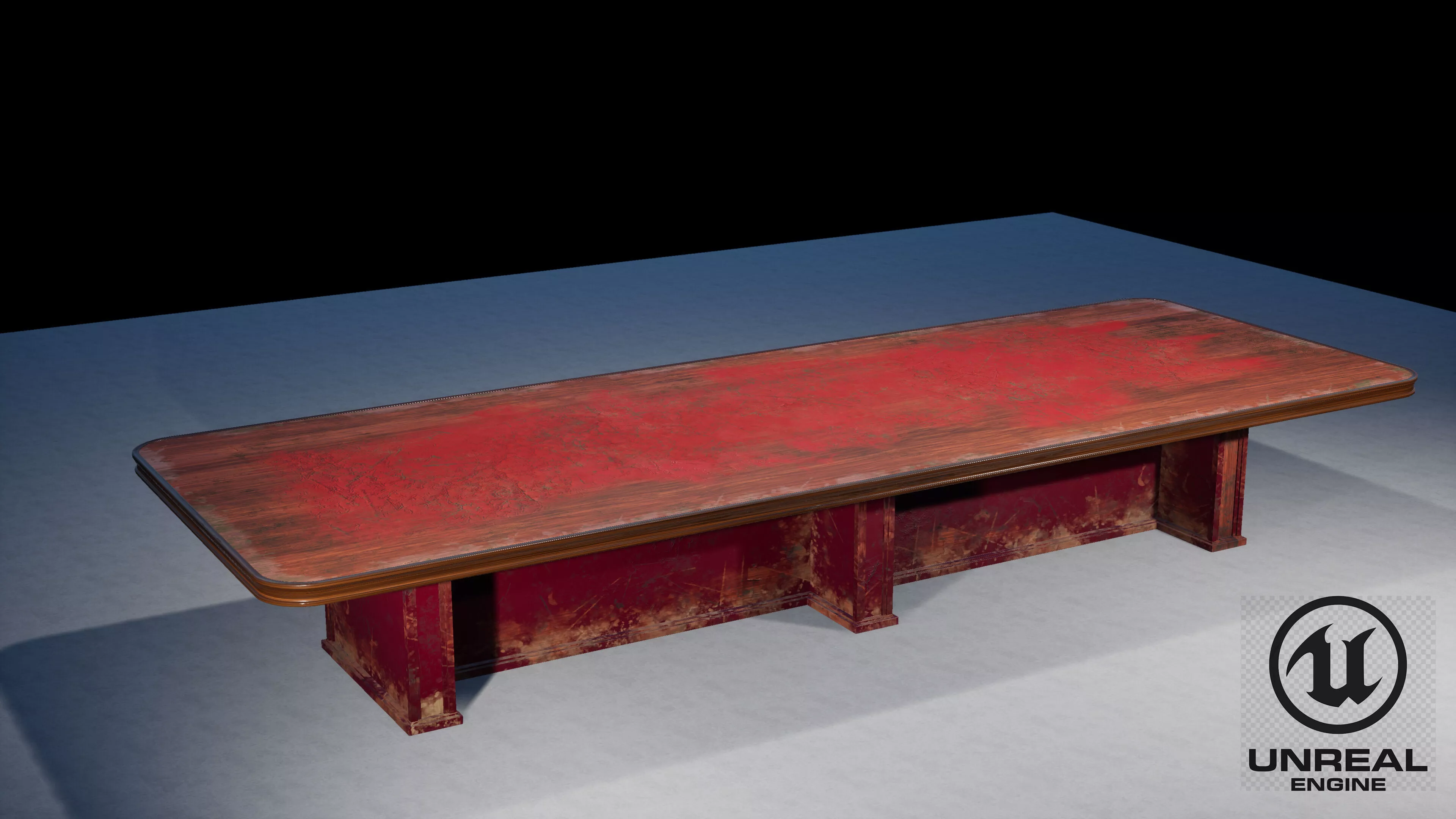 Meeting Table Rusty - PBR Game Ready Low-poly 3D model