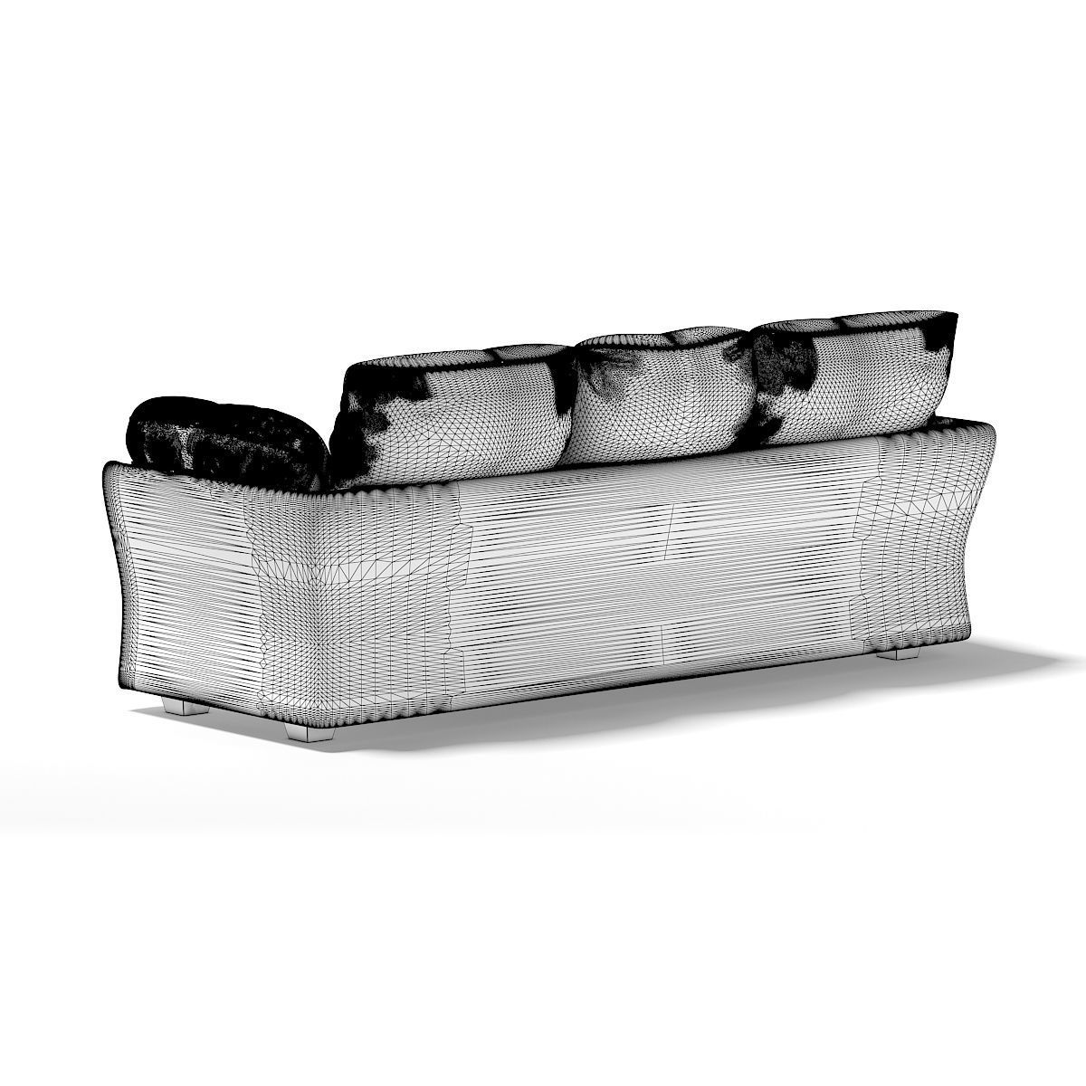 Red Leather Sofa 3D model_5