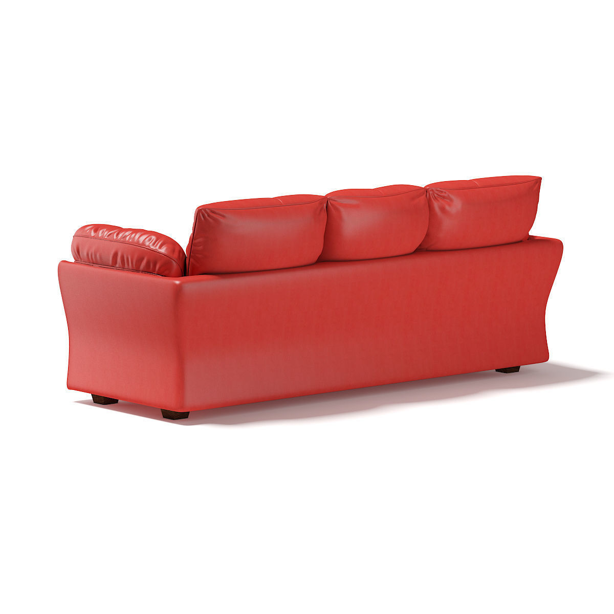 Red Leather Sofa 3D model_4