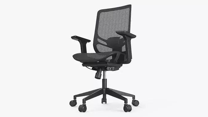 Office Chair 8K PBR Textures Low-poly 3D model 6