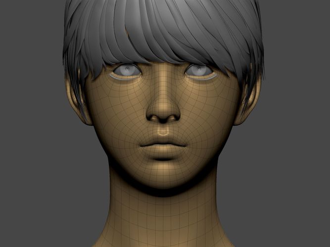 Beautiful Female Basemesh Low-poly 3D model