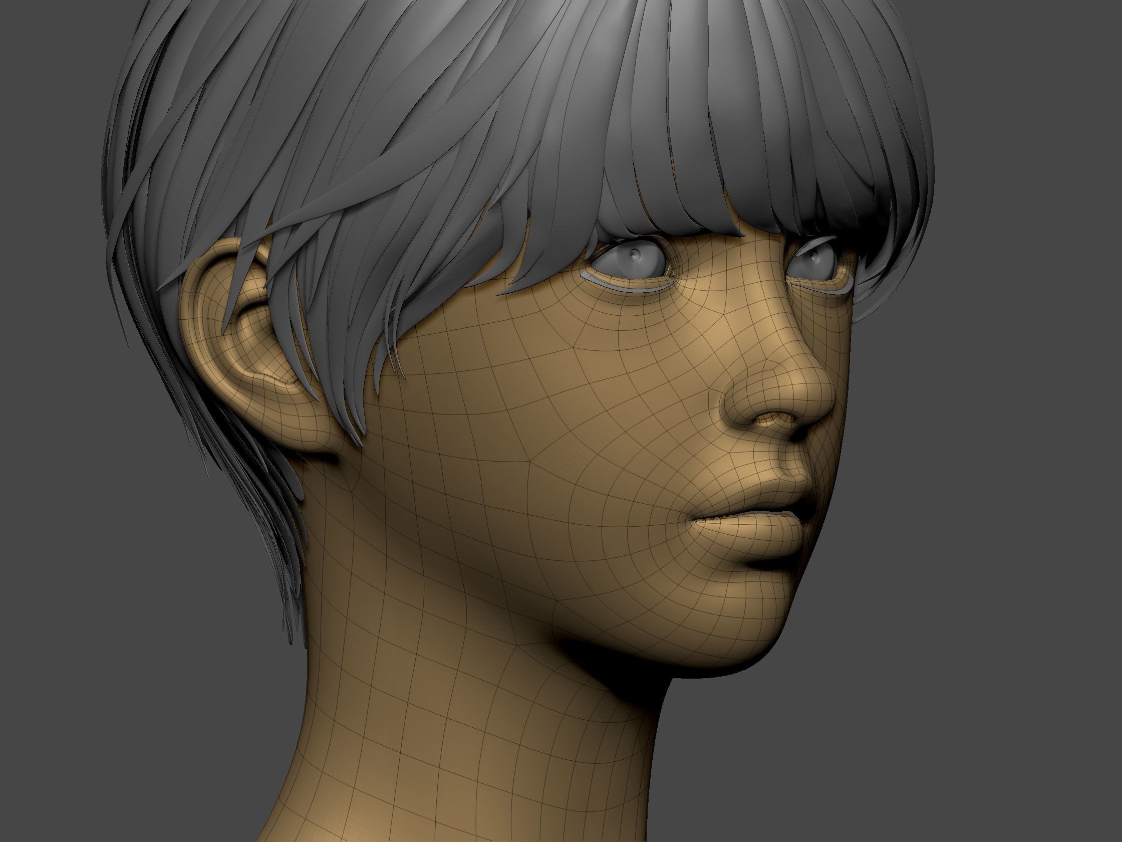 Beautiful Female Basemesh Low-poly 3D model_1