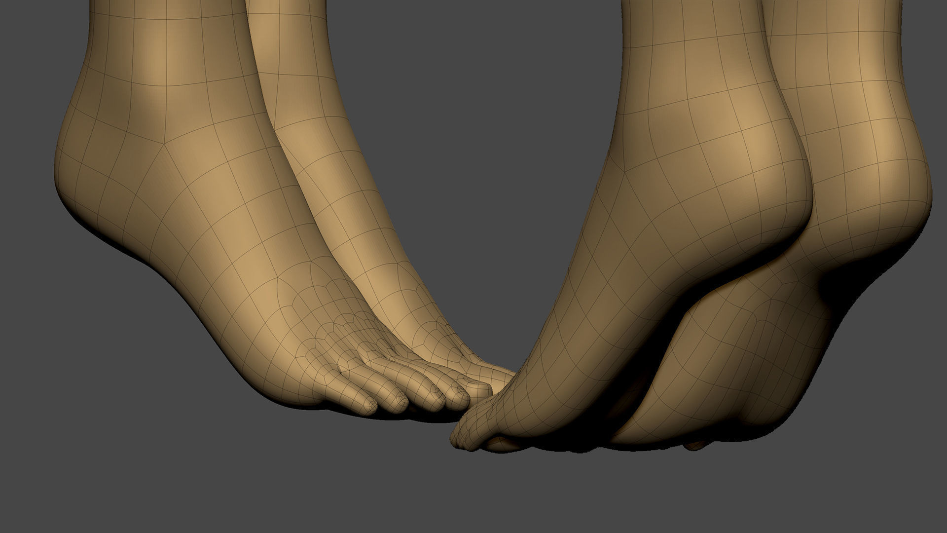 Beautiful Female Basemesh Low-poly 3D model_5