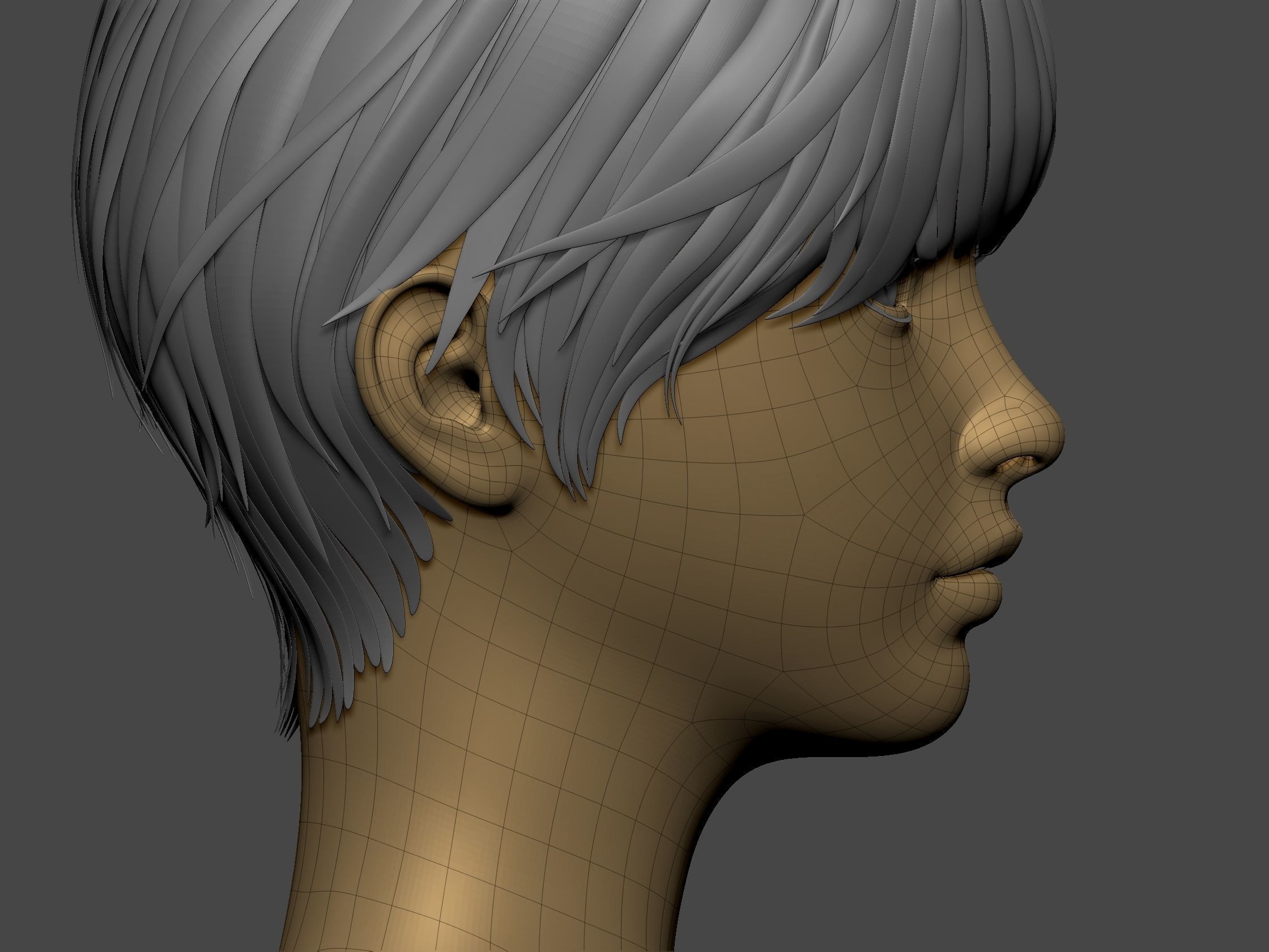 Beautiful Female Basemesh Low-poly 3D model_6