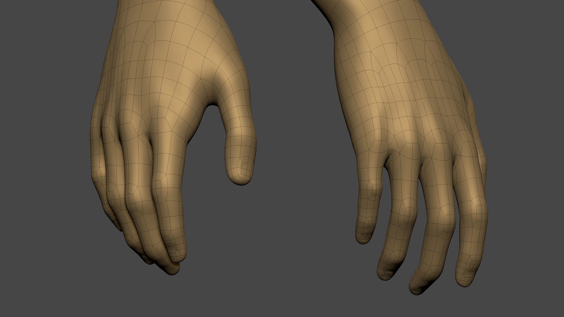 Beautiful Female Basemesh Low-poly 3D model_4