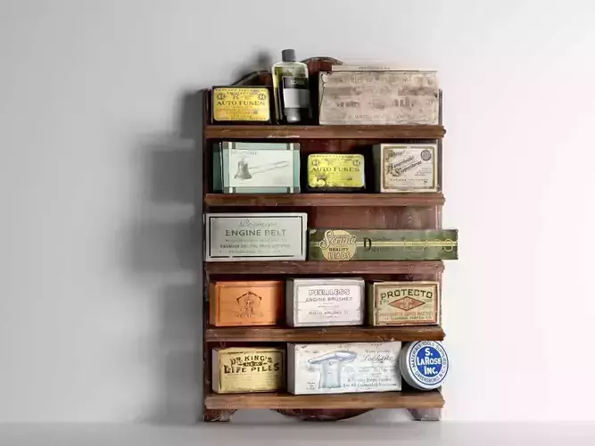 Barber Boxes on Shelf