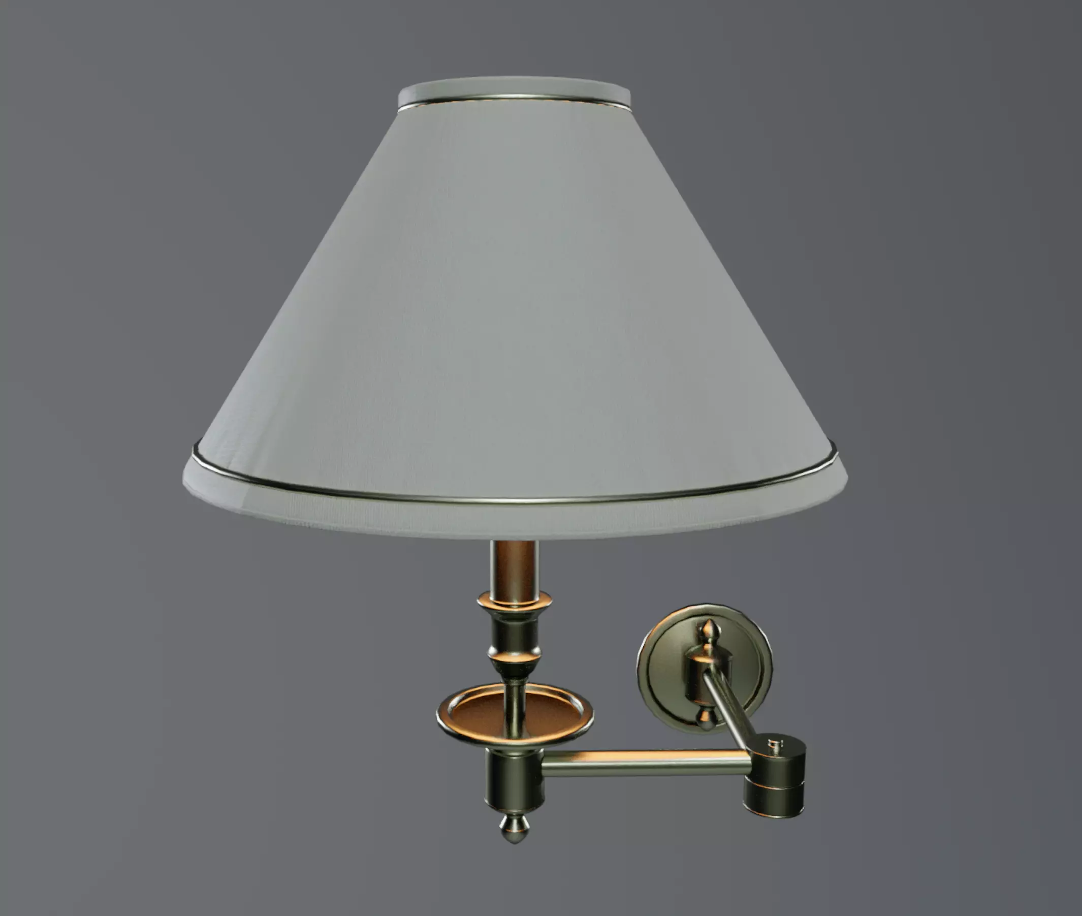 Luxury Hotel Wall Reading Lamp with Fabric Shade PBR 3D Asset Free low-poly 3D model